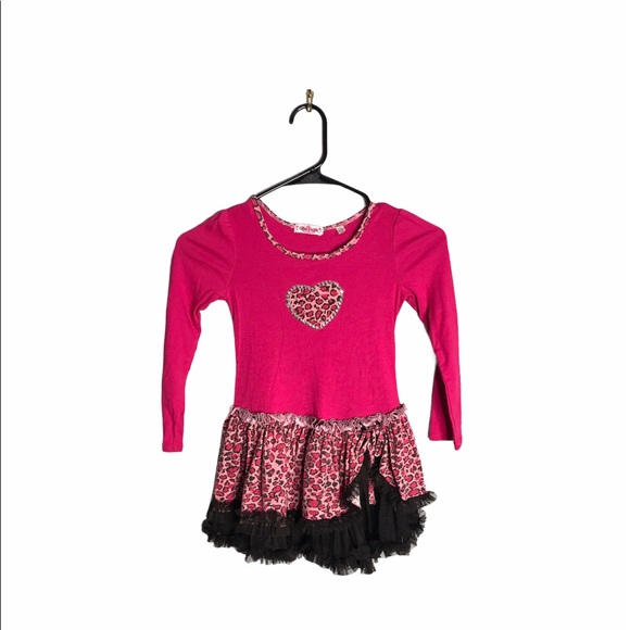 Girl Code | Pink Animal Print Black Tulle Dress - Picture 2 of 8